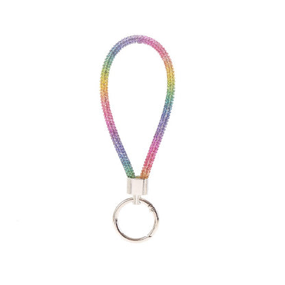 Diamond Wristlet Keychain Metal Flexible Loop Multiple Colors 6