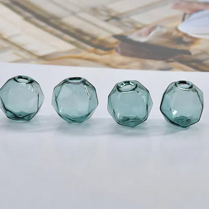 Transparent Faceted Hollow Polygonal Glass Beads 16mm 10pcs 11