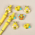 Silicone 3D Focal Beads Bee Butterfly Cheerful Faces Vibrant Colors 9