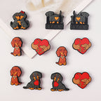 Silicone Focal Beads Valentine Sausage Dog I Love Dachshunds Heart 20pcs 4