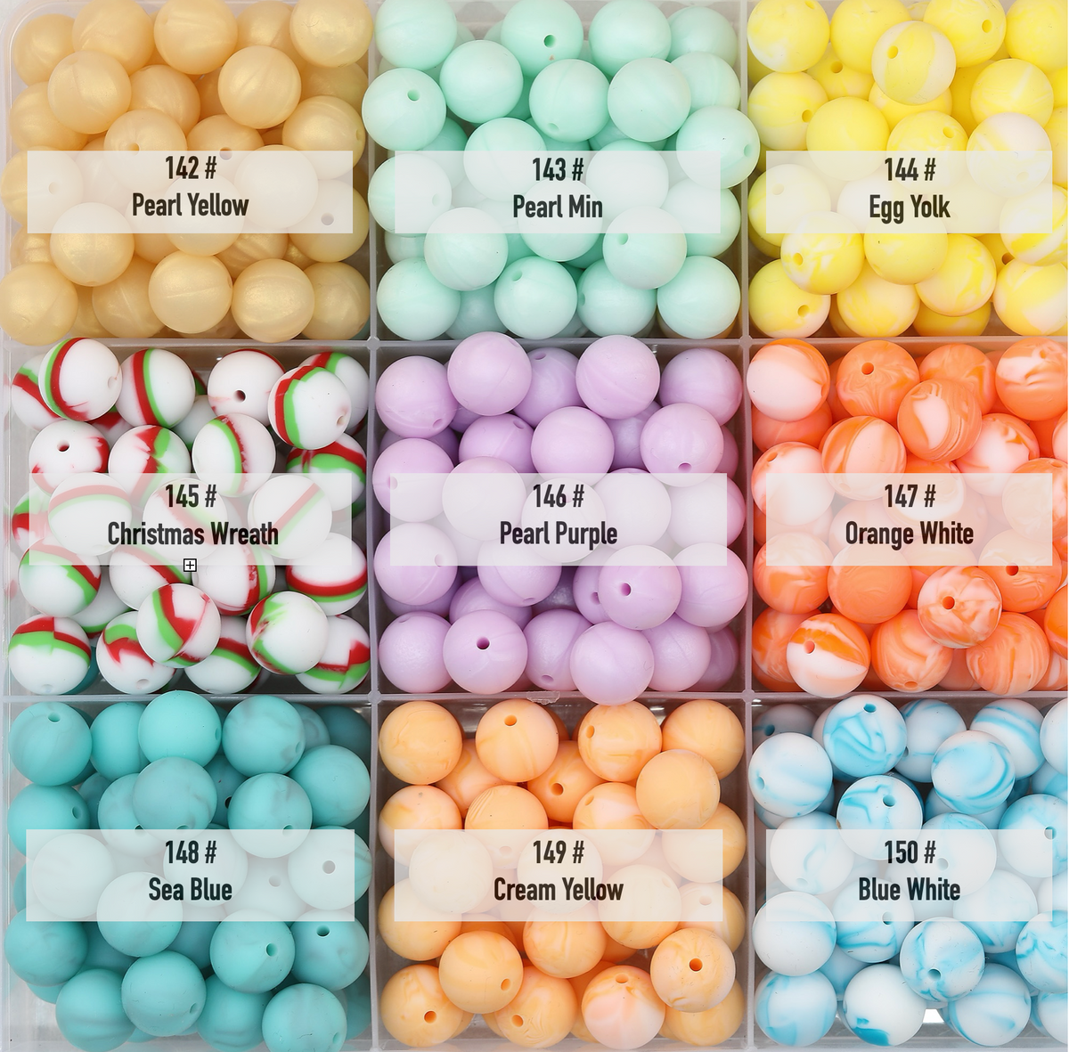 50pcs 15mm Solid Color Round Silicone Beads-32 Colors（124-150 6