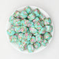 Floral Pattern 13.5mm Square Silicone Beads Printed Design 50pcs 7