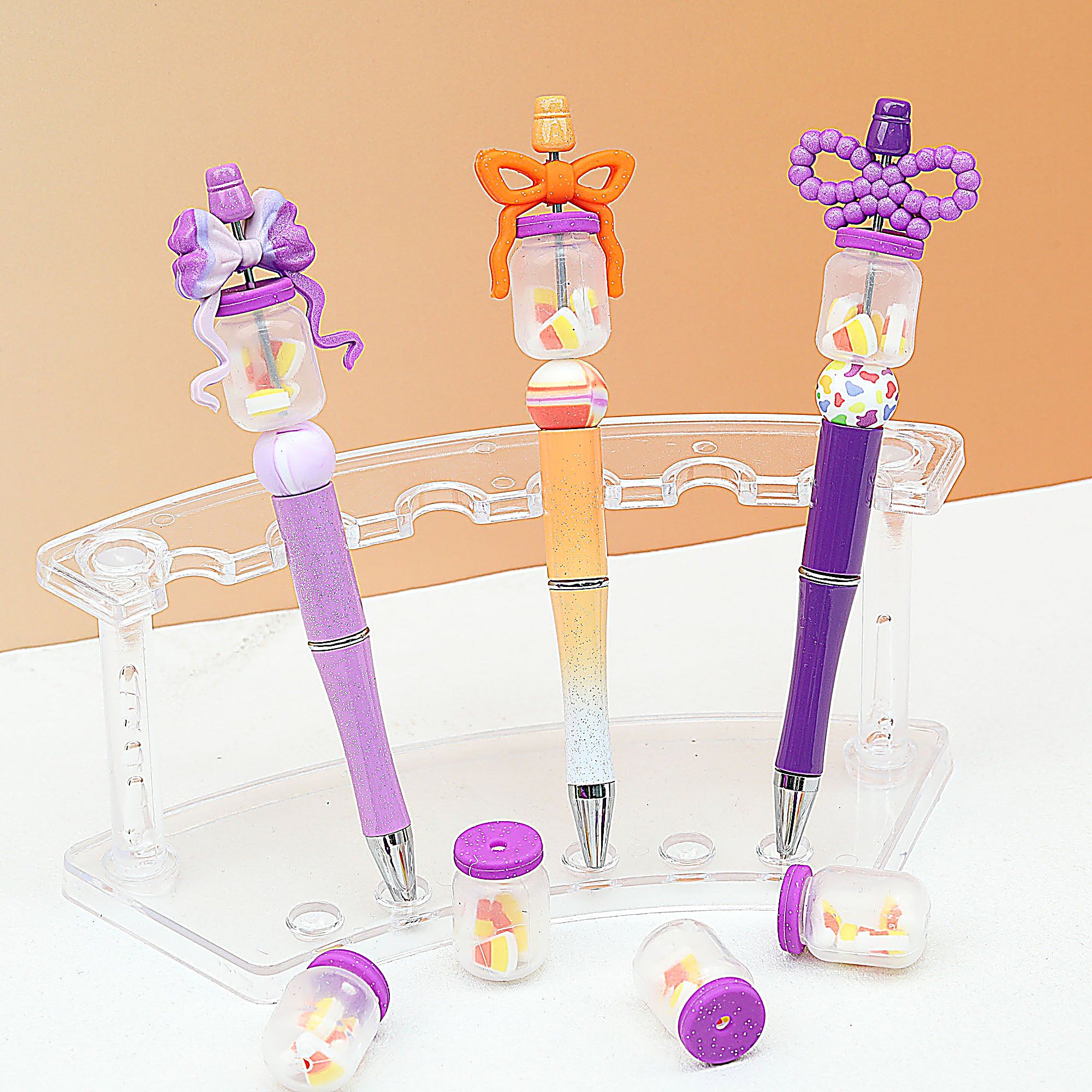 Halloween 3D Glitter Bottle Silicone Focal Beads 20Pcs
