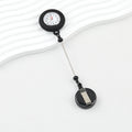 Beadable Retractable Badge Reel Watch Glow In The Dark Silicone Case Easy Pull Buckle - Black
