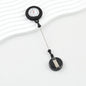 Beadable Retractable Badge Reel Watch Glow In The Dark Silicone Case Easy Pull Buckle - Black