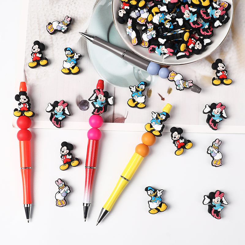 Silicone Focal Beads Disney Mickey Minnie Daisy Donald Duck Distinct Poses 20pcs 6