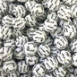 15mm Silicone Beads Black Book Print Printed Designs 50pcs
