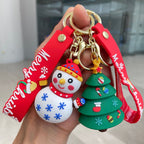 Silicone Christmas Elk Snowman Keychain Colorful Holiday Characters 3