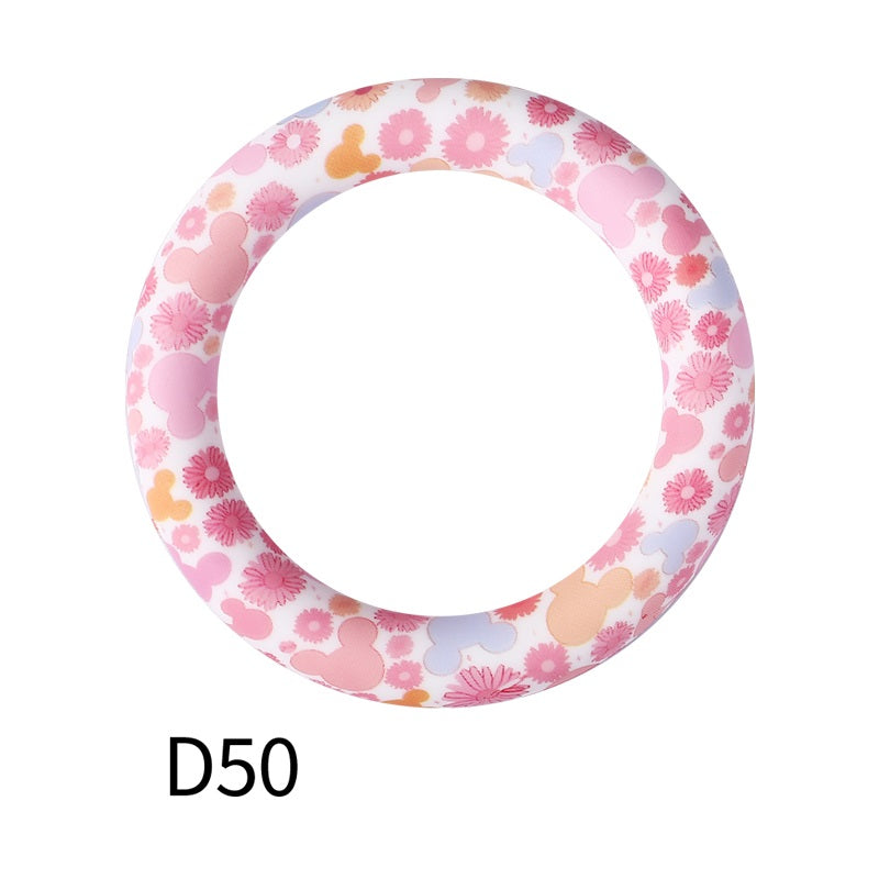 65mm Silicone Beads Printed Designs Vibrant Colors 9