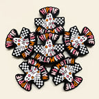 Silicone Focal Beads Happy Halloween Ghost Hippie Checkerboard 20pcs
