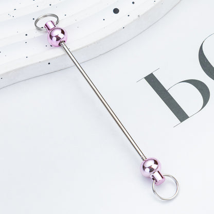Beadable Keychain Pole Metal Electroplated Vibrant Colors 39