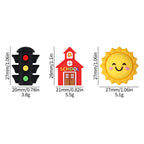 Silicone 3D Focal Beads Traffic Light Sun School Front View 20pcs 7