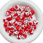 Hand Painted Jelly Bean Acrylic Beads 16mm Cream Colors 10pcs 5