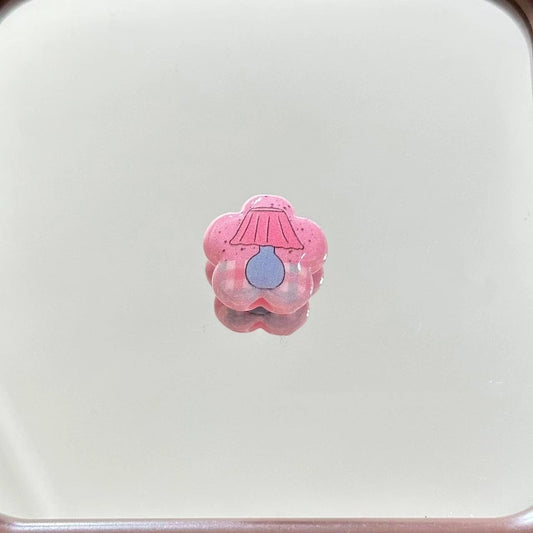 Cartoon Pattern Cherry Blossom Shaped Acrylic Beads 20mm 10pcs 2