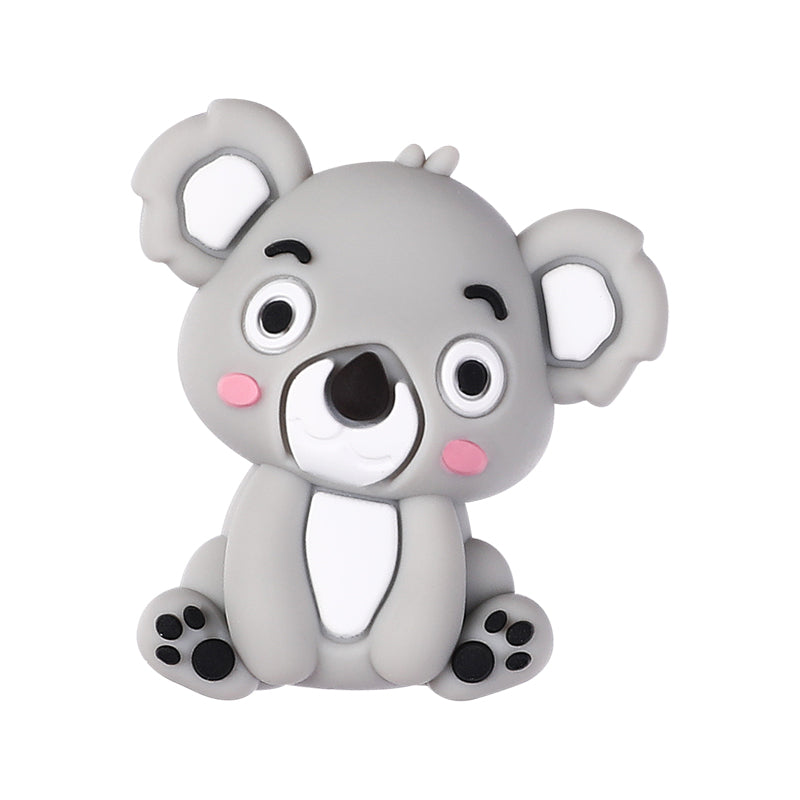 Silicone 3D Focal Beads Koala Sitting Pose Pastel Colors 20pcs 10