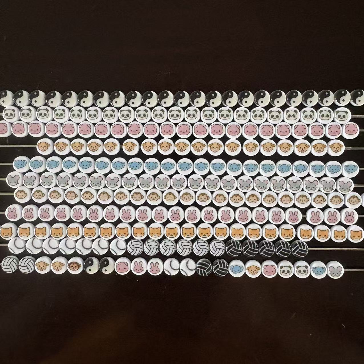 Special Character Flat Acrylic Beads 7mm 10pcs per Pack 3