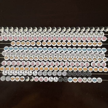 Special Character Flat Acrylic Beads 7mm 10pcs per Pack 3