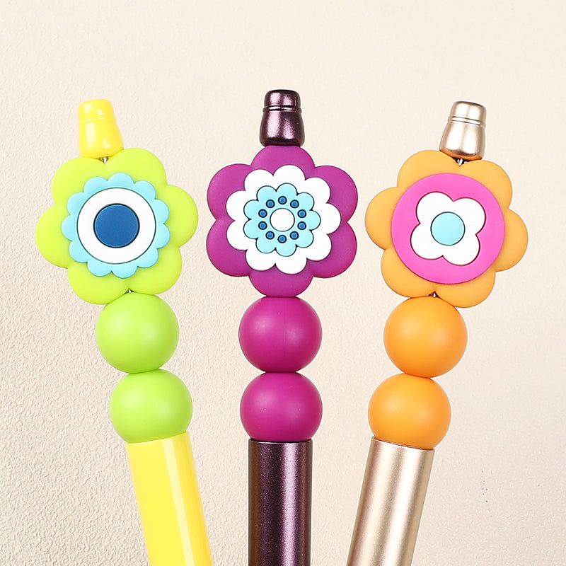Silicone Focal Beads Bohemian Seven Flowers Layered Petal Design 20pcs 8