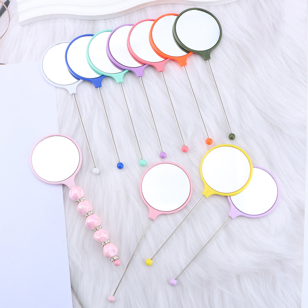 Beadable Mirrors Mini Handheld Round