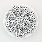15mm Black and White Printed Round Silicone Beads 50pcs - Pattern 1