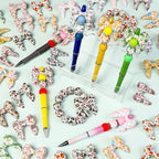 10pcs 3D Bow Printed Silicone Focal Beads