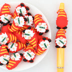 3D Red Pencil Dwarf Silicone Focal Beads 20pcs