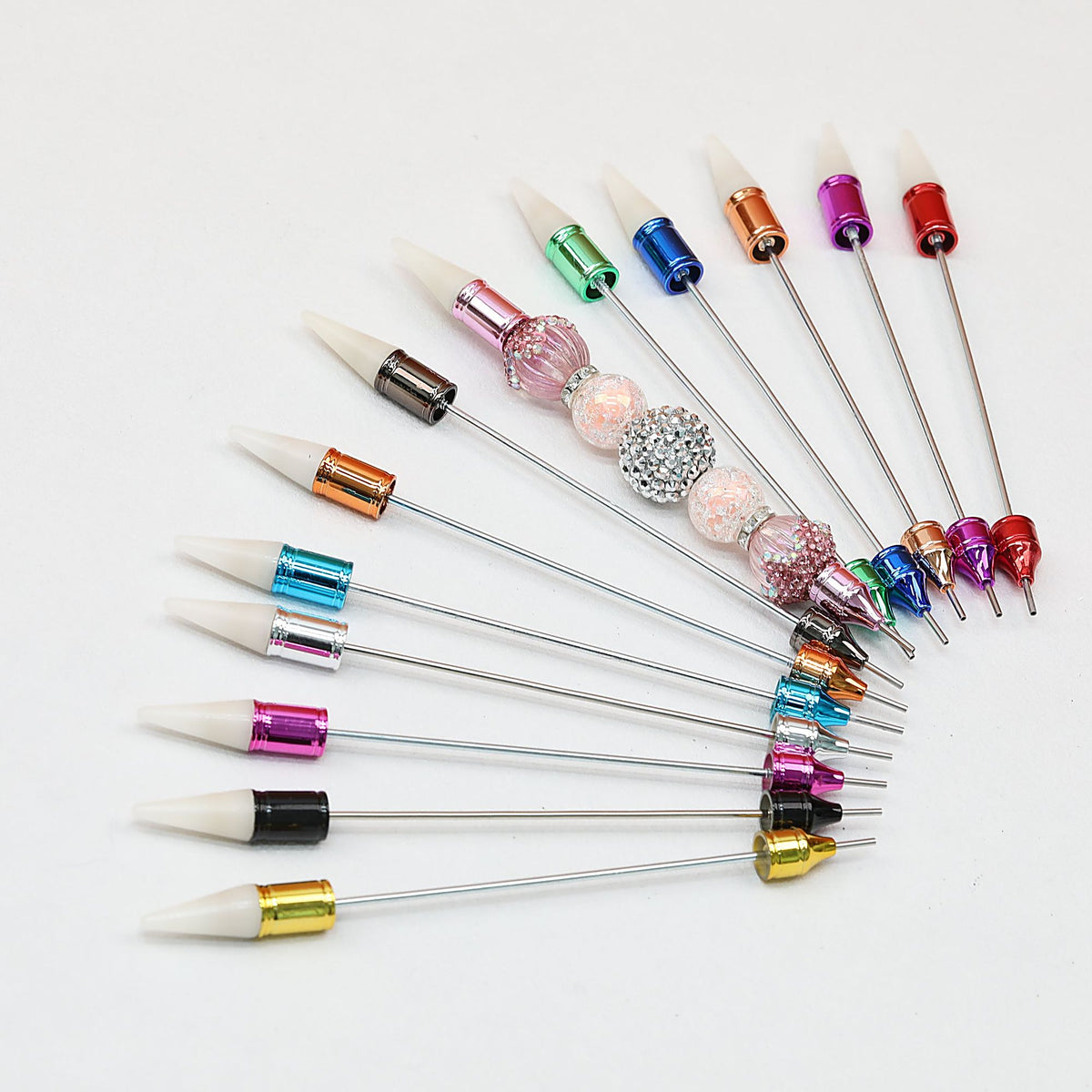 Beadable Double Head Point Drill Nail Tool Metal Handle 12.2cm