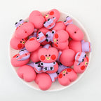 3D Animal Silicone Focal Beads Cute Rabbit Dog Design 20pcs