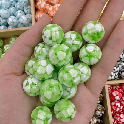 Tiny Heart Embeded Resin Beads 16mm Glossy Mixed Colors 20pcs 6