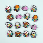 Silicone Focal Beads Ball Game Match Day Text 20pcs 3