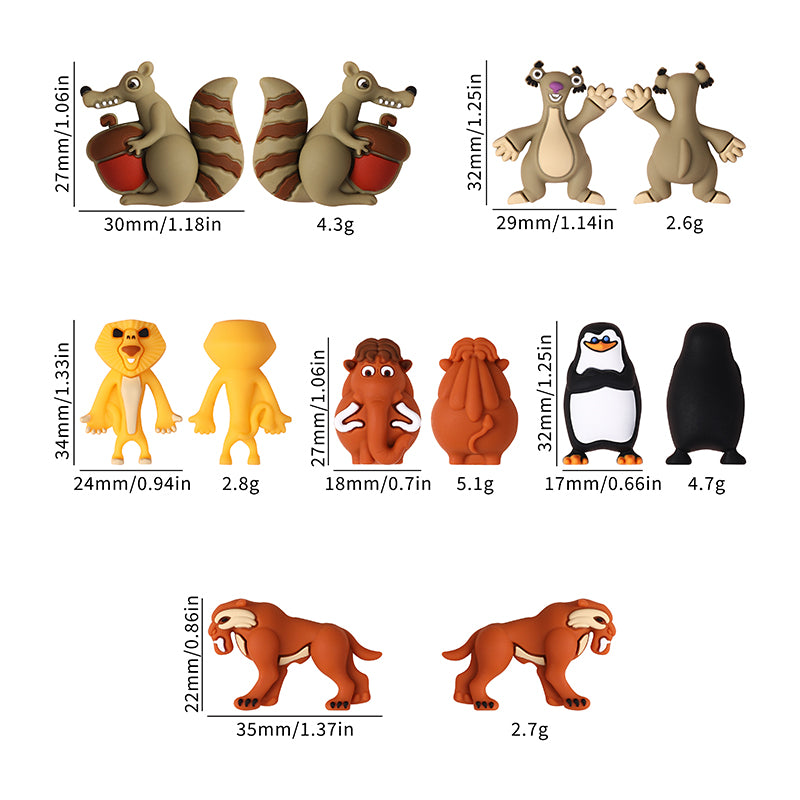 Silicone 3D Focal Beads Penguins Of Madagascar Animated Characters 20pcs 9
