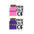 Silicone Focal Beads FUCK Bottle Bright Pink and Purple Colors 20pcs