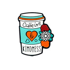 Silicone Focal Beads Coffee Cup With Floral Accents