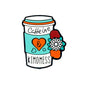 Silicone Focal Beads Coffee Cup With Floral Accents
