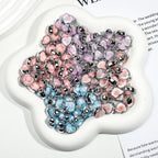 Plating Glitter Floral Heart Acrylic Beads 12mm Pastel Colors 50pcs 2