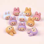 Silicone 3D Focal Beads Bunny Faces Multi Color 20pcs 4
