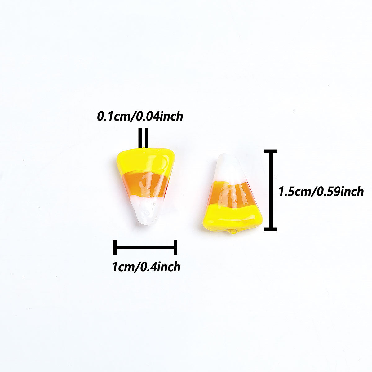Candy Corn Triangle Lampwork Beads 15mm 10pcs 3