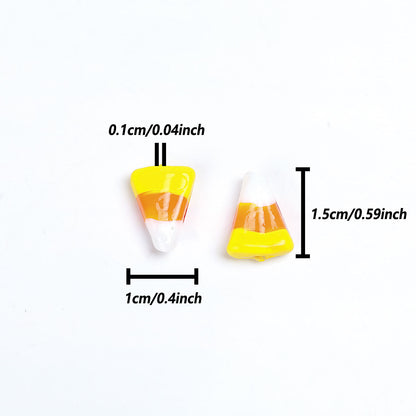 Candy Corn Triangle Lampwork Beads 15mm 10pcs 3