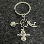 Alloy Horn Volleyball Player Keychain Metal Sports Charm 2