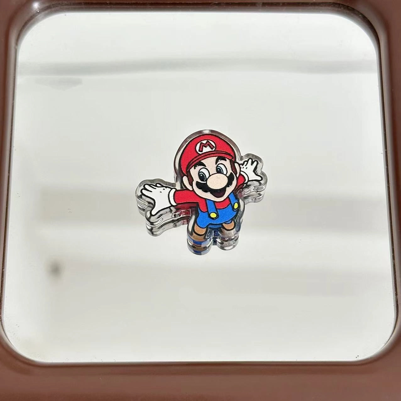 Painted Acrylic Beads Super Mario Embossed Enamel Characters 10pcs 4