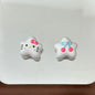 Hand Painted Star Acrylic Beads Colorful Pastel Design 5pcs 3