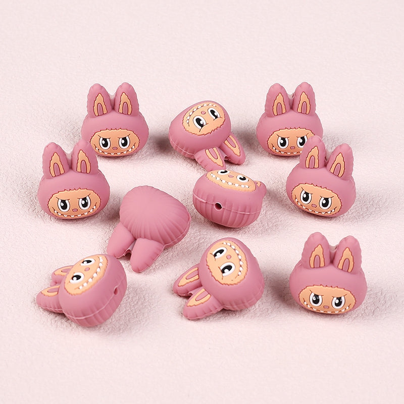 Silicone 3D Focal Beads Bunny Labub Unique Expressions 20pcs 2