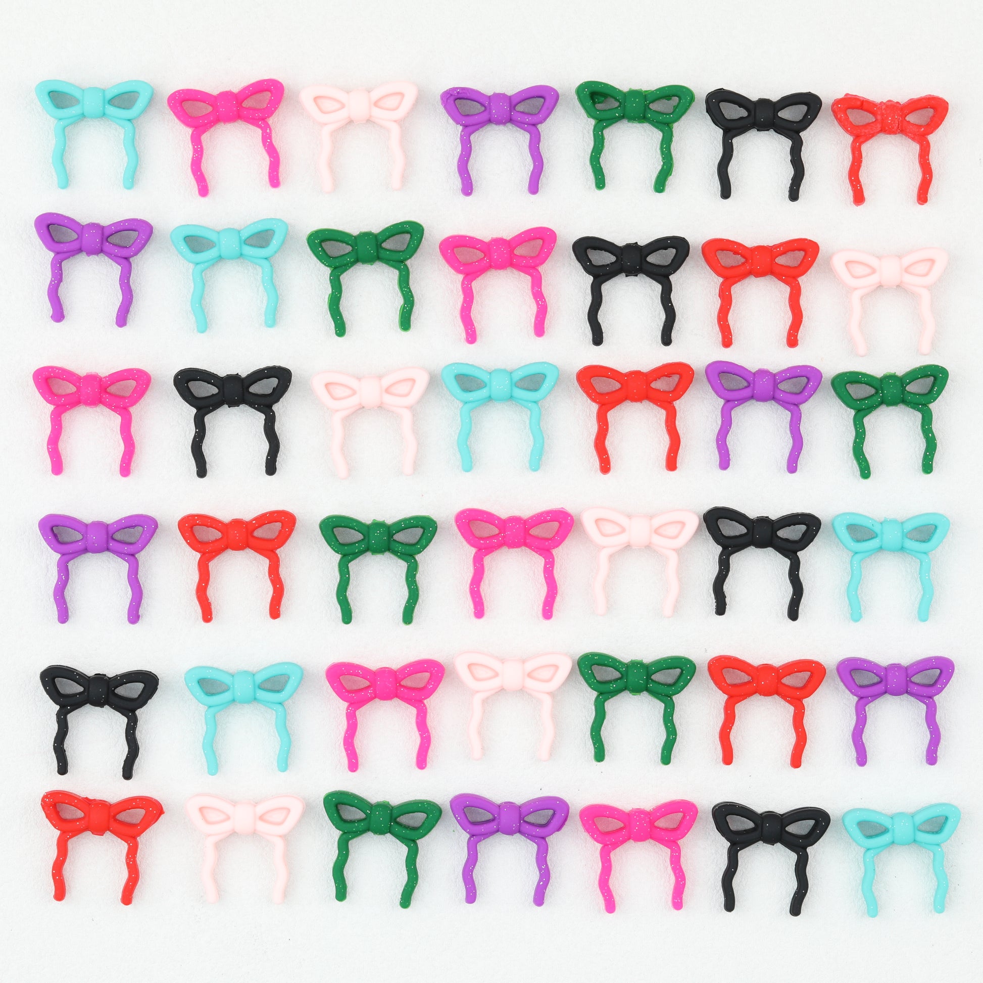 Colorful Bow Silicone Focal Beads with Hole 20 pcs