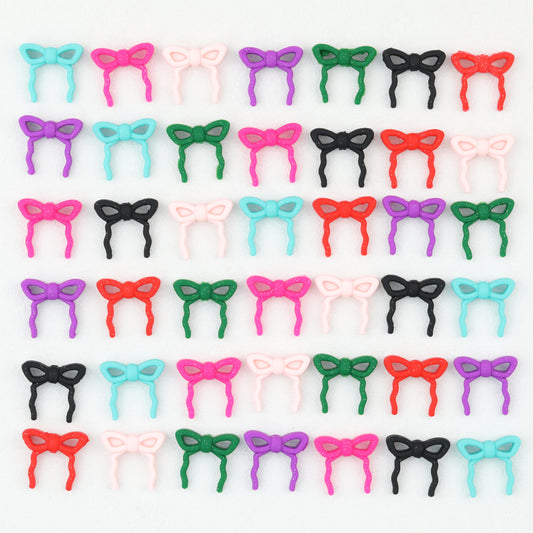 Colorful Bow Silicone Focal Beads with Hole 20 pcs