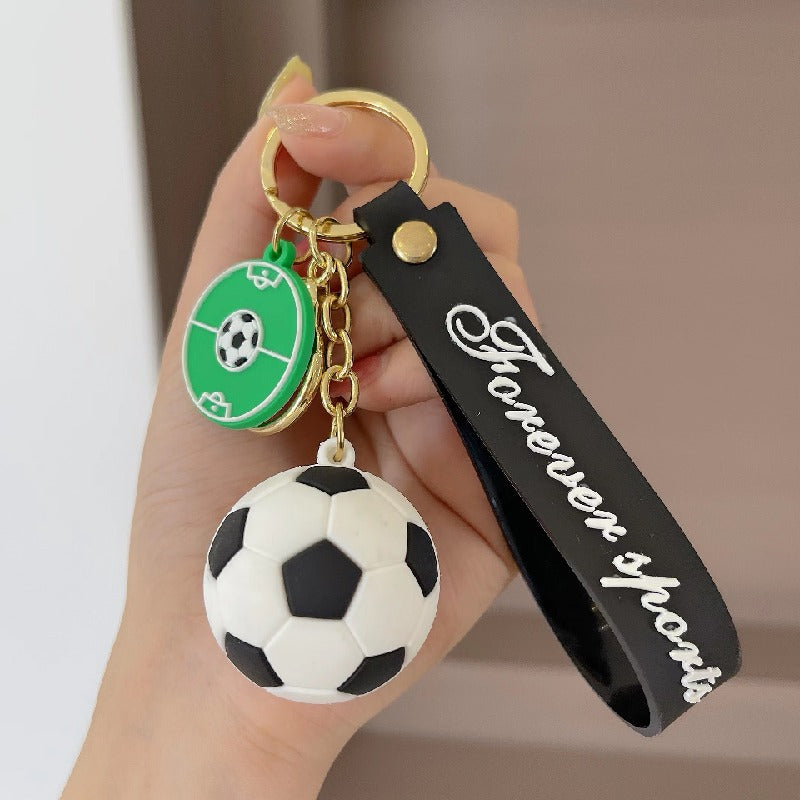 Silicone Sports Ball Keychain Colorful World Cup Soccer Theme 3