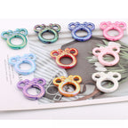 Deep UV Color Plated Solid Color Mickey Ring Head Acrylic Beads 2pcs