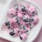 Hand-Painted Flower Heart Round Acrylic Beads 16mm 10pcs 9