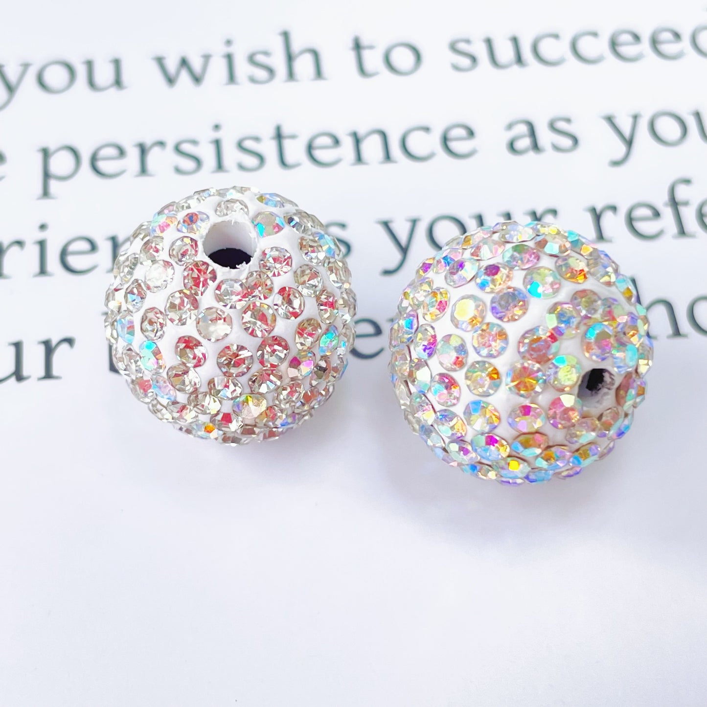 Colored Clay Ball Rhinestone Beads 16mm Glass Glaze 20pcs 3