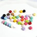 Acrylic Faceted Spacer Beads 8mm Baking Painted Solid Color 50pcs