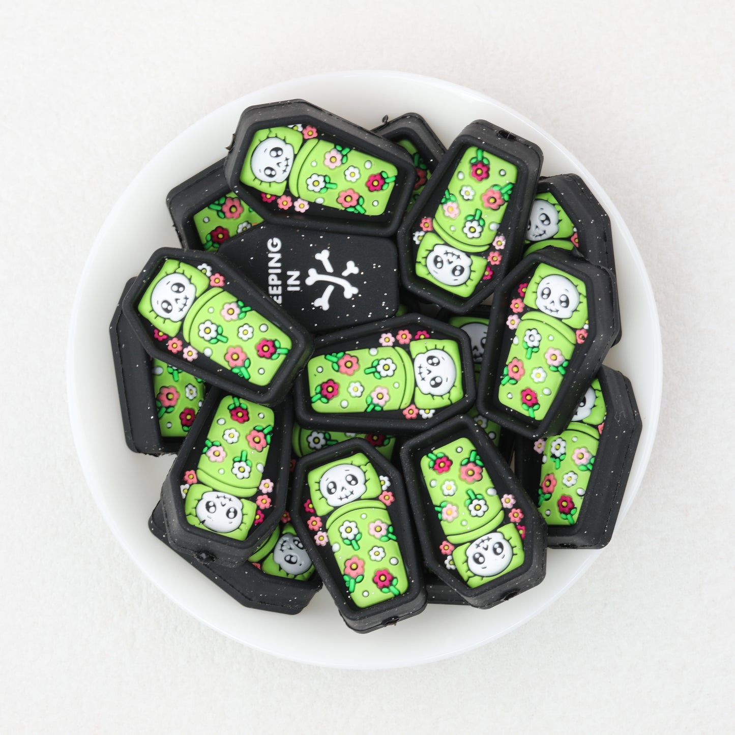 3D Mummy Coffin Silicone Focal Beads 20 pcs Colorful Assortment 4